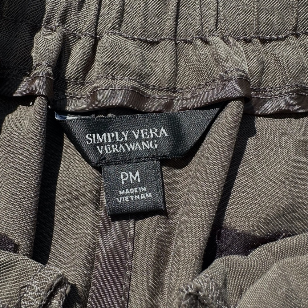 VERA WANG Women Landis Short Pull On High Waist Olive Green Petite M - Picture 3 of 7